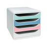 Fichero cajones de sobremesa exacompta autentik din a4+ plastico reciclado 4 cajones colores surtidos