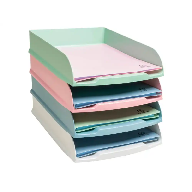 Bandeja sobremesa exacompta autentik combo styli plastico reciclado set de 4 unidades colores surtidos