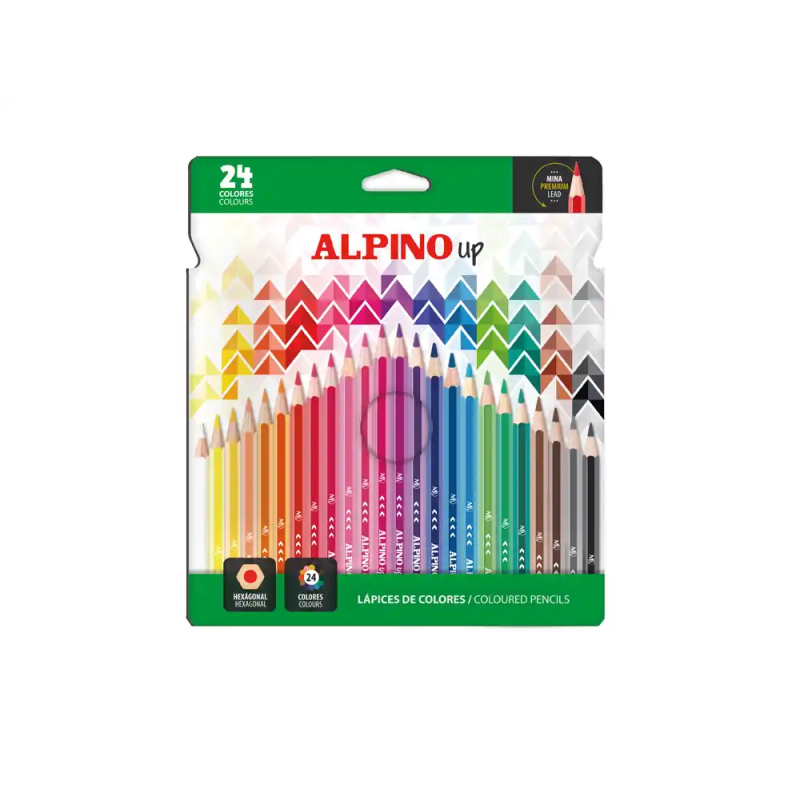 Lapices de colores alpino up mina premium caja de 24 unidades colores surtidos