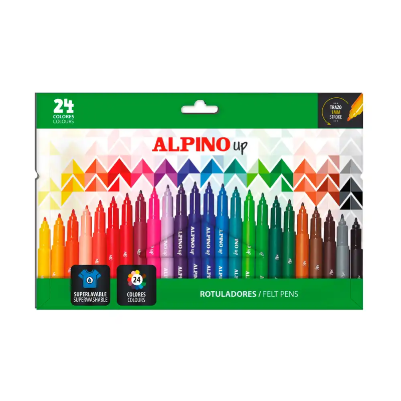 Rotulador alpino up punta 1 mm caja de 24 unidades colores surtidos