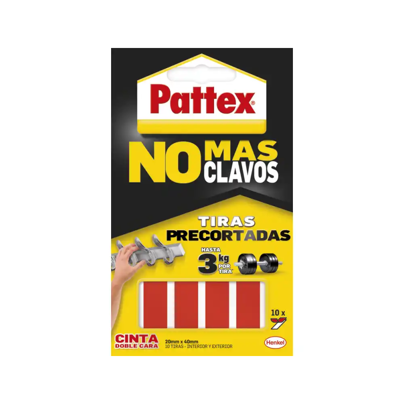 Cinta doble cara pattex precortada extra fuerte blister de 12 unidades