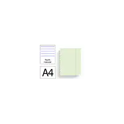 Cuaderno ingeniox foam a4 80h rayado horizontal verde pastel